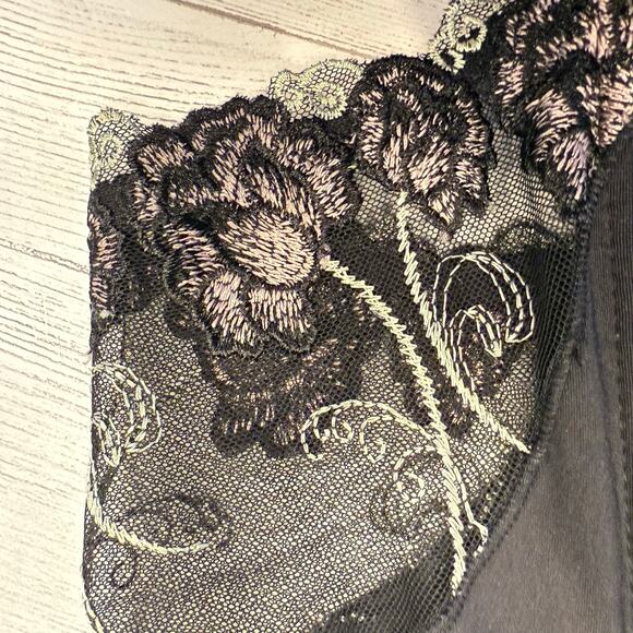 VTG Donna L'oren Y2K black lace corset 34C whimsygoth coquette grunge witchy emo - Picture 8 of 10